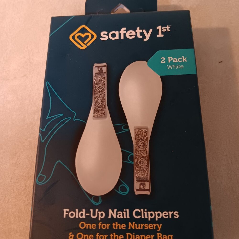 Safety 1st Fold-Up Nail Clipper, 2-packs . White